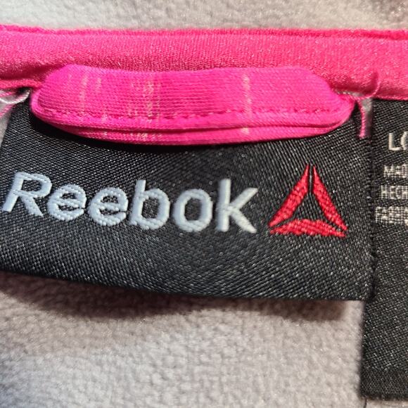 Reebok Bright Pink Hooded Fleece Lined Zip up Coat Jacket Girls L 14/16 2604 - Picture 5 of 14